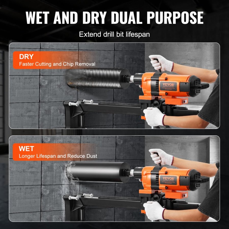 VEVOR Concrete Core Drill – 3500W, 570RPM, Φ20–300 mm Stand