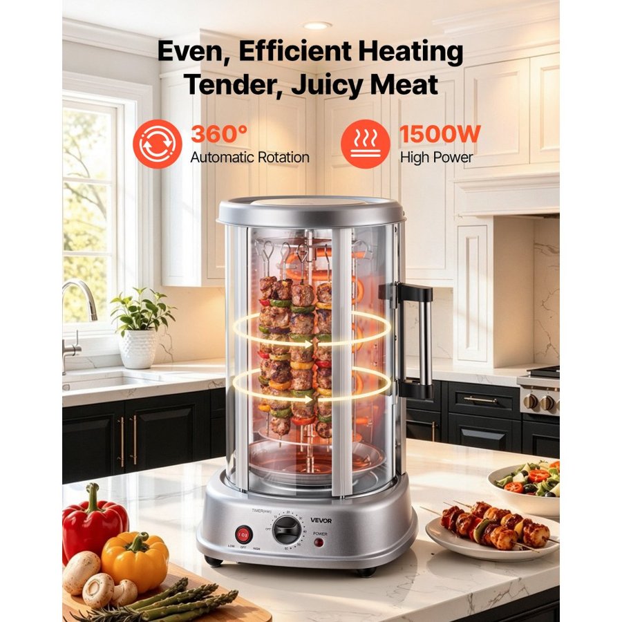 VEVOR Shawarma Rotisserie Machine – 11.5L, 1500W, 7 Skewers