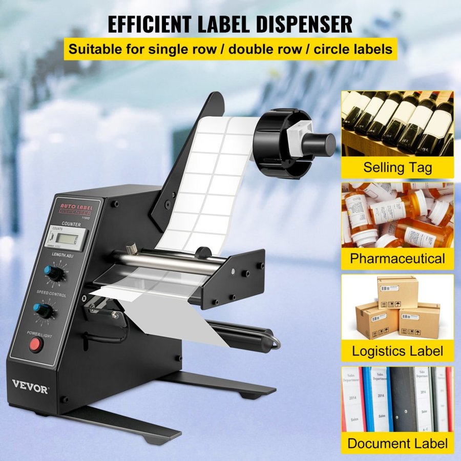 VEVOR Auto Label Dispenser Stripper Separating Machine Labels Label Separator Electric Dispensing Device Automatic Sticker Separating Machine AL-1150D