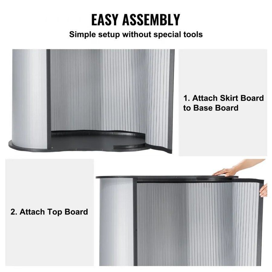 VEVOR Portable Tradeshow Podium Table, 90 × 49 × 94 cm, Display Exhibition Counter Stand Booth Fair with Wall, Foldable Promotion Retail Bar Table Pop Up Podium Counter with Carrying Bag