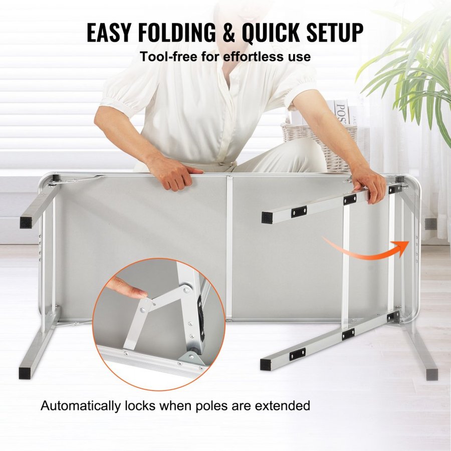 VEVOR Portable Tradeshow Podium Table, 97,5 × 38,5 × 87 cm, Display Exhibition Counter Stand Booth Fair with Wall, Foldable Promotion Retail Bar Table Podium with Storage Rack and Carrying Bag