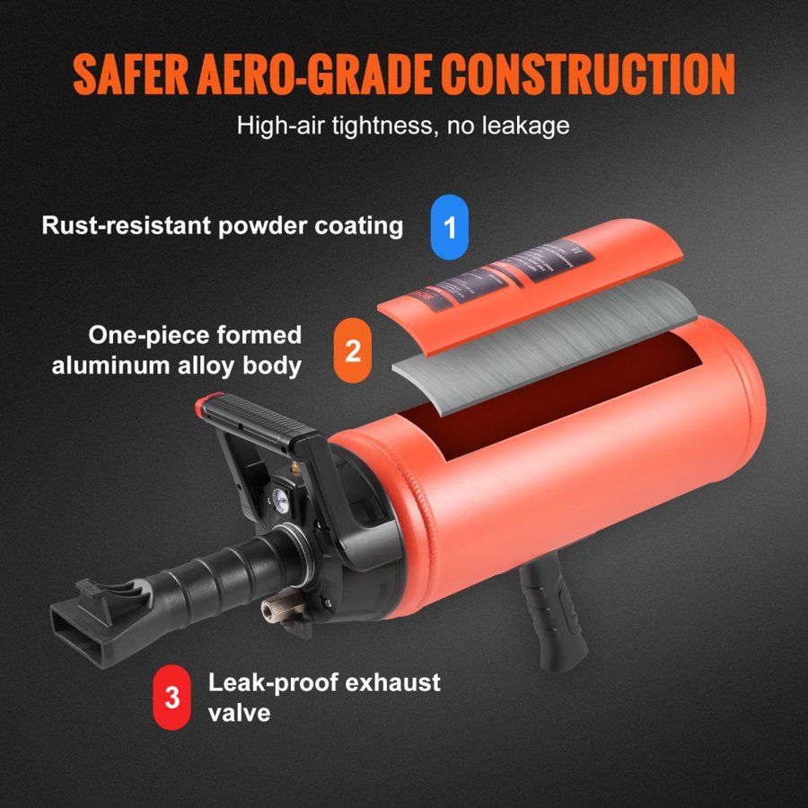 VEVOR Tire Seater, 2.4 Gal/9 L Air Tire Blaster, 150 PSI Handheld Blaster, Portable Tire Inflator Tool, 87-116 PSI Operating Pressure for Tractor Truck ATV Car and Automobile Repair