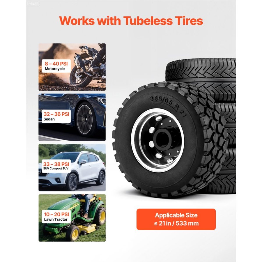 VEVOR Tire Bead Seater – 2.1 Gal / 8 L Blaster, 87–116 PSI