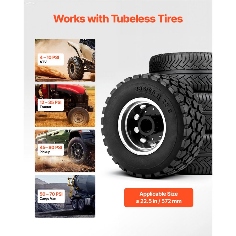 VEVOR 5 Gallon Air Tire Bead Seater – 87-116, PSI Tool