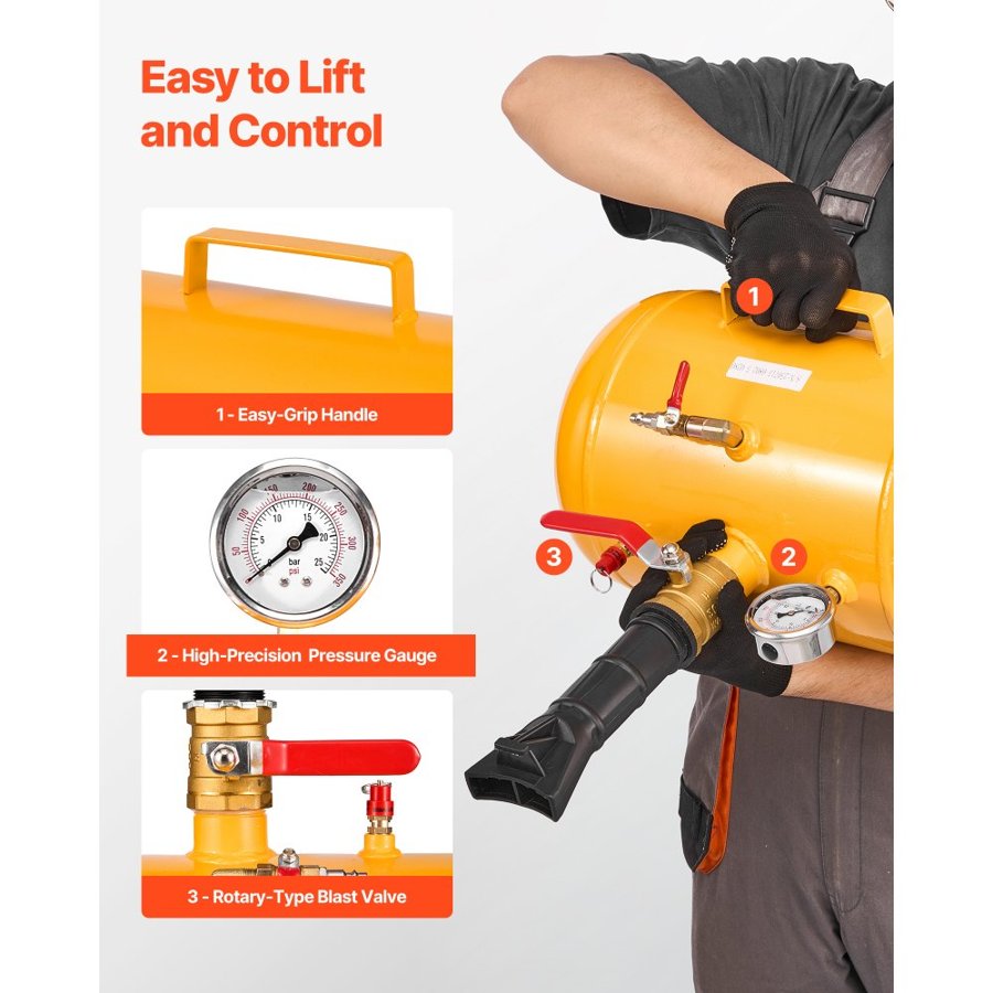 VEVOR 5 Gallon Air Tire Bead Seater – 87-116, PSI Tool