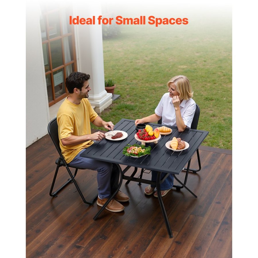VEVOR Square Metal Outdoor Table – 37" Patio Dining