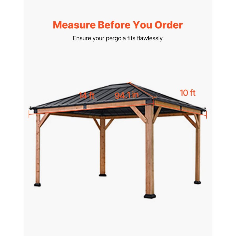 VEVOR Winter Gazebo Cover Fits 3.08 x 4.39 m Hardtop Gazebos, All-Weather Gazebo Cover with Sidewalls & Windows, High-Density PE Material, Enclosed Storage Shelter Covers, Gazebos not Included