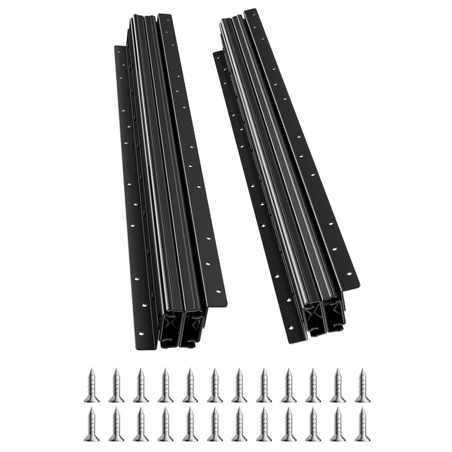 VEVOR Undermount Drawer Slides, 24 inch, Full Extension Ball Bearing Under Stair Cabinet Rails, 260 LB Load Capacity Heavy Duty Bottom Stair Cabinet Glides Track Runners,for DIY Replacement, Black