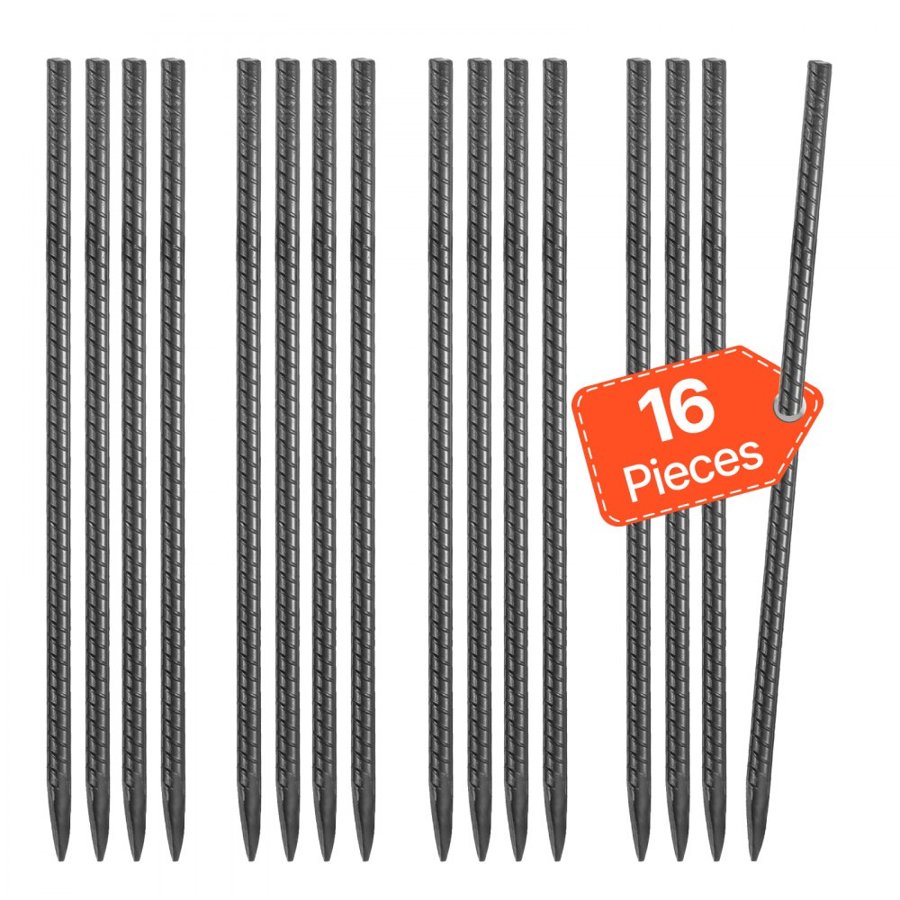 VEVOR Rebar Ground Stakes – 16 Pack, HRB400E, 0.45 Inch