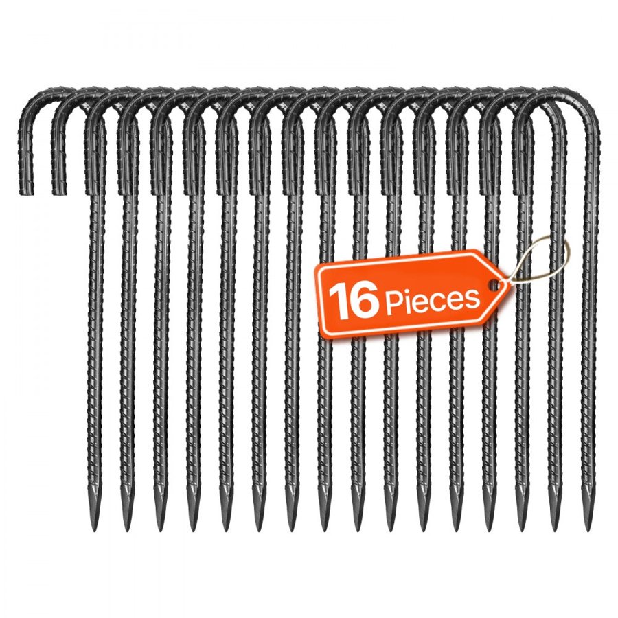 VEVOR 12 Inch Rebar Stakes – 12 In, 0.4 In Diameter J Hook