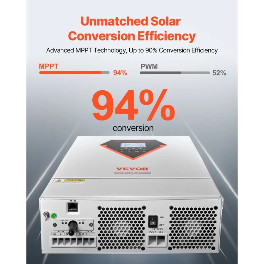 VEVOR Hybrid Solar Power Inverter – 3500W, 24V, 100A, 220V