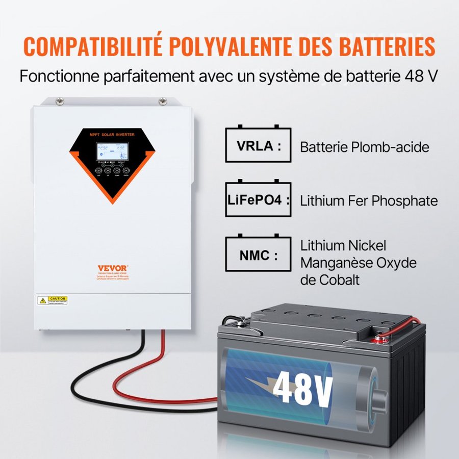 VEVOR Solar Inverter for Home – 100A MPPT, 5500W Hybrid