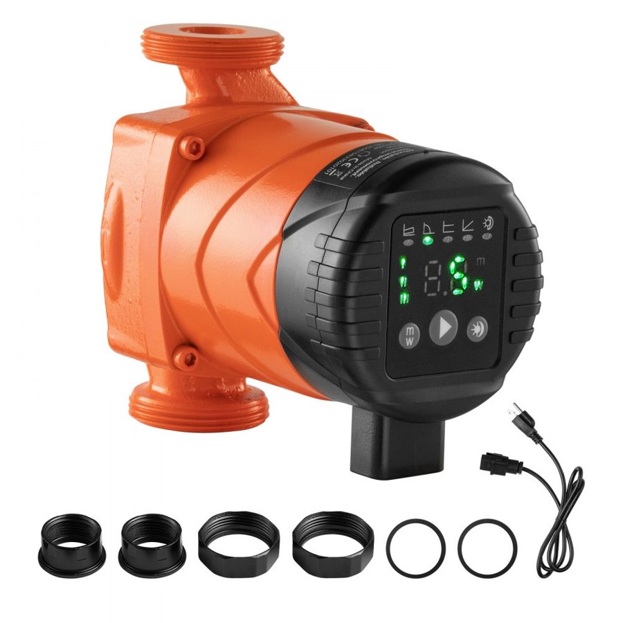 VEVOR Cast Iron Circulator Pump – 42 LPM, 4m Lift, ECM Motor