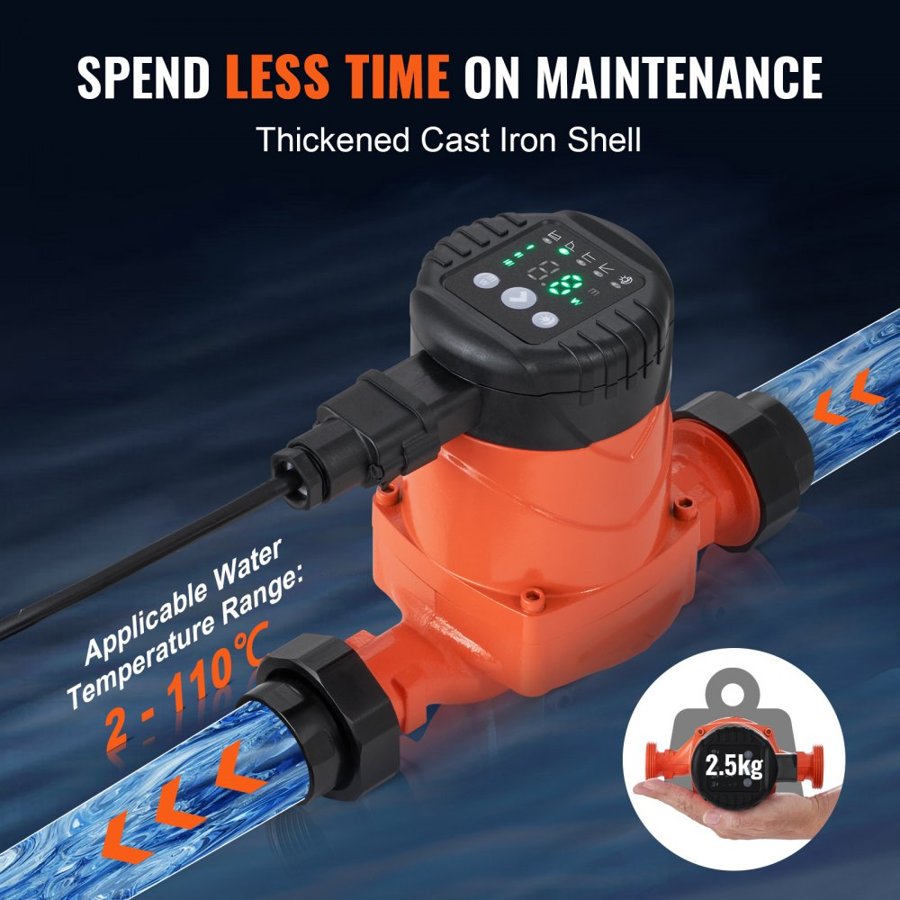 VEVOR Circulating Pump for Hot Water – LPS25-4BP-180, 22W