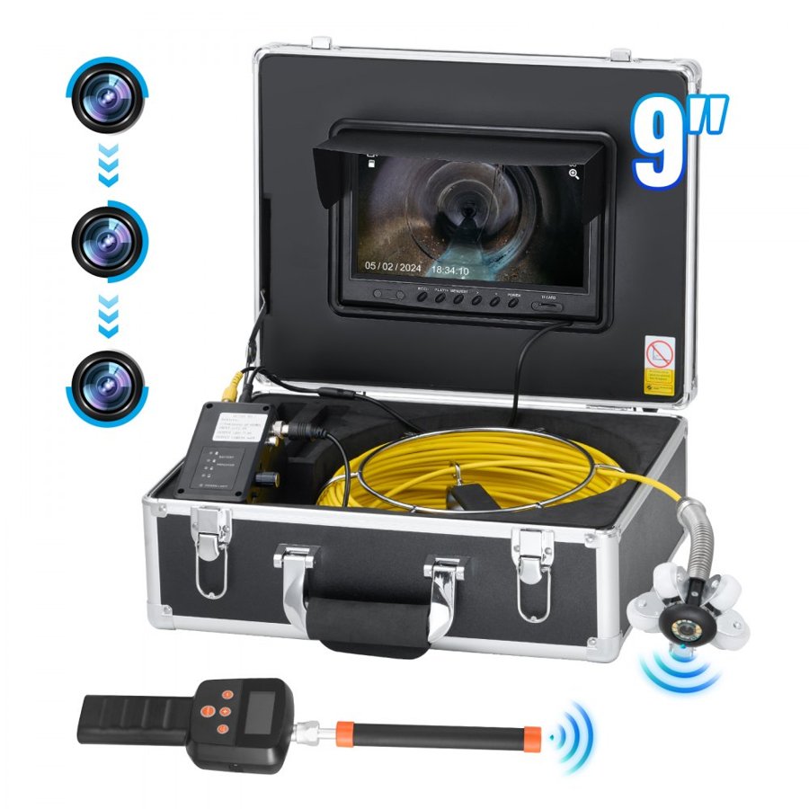 VEVOR Snake with Camera for Pipes – 165 ft, 512Hz Locator