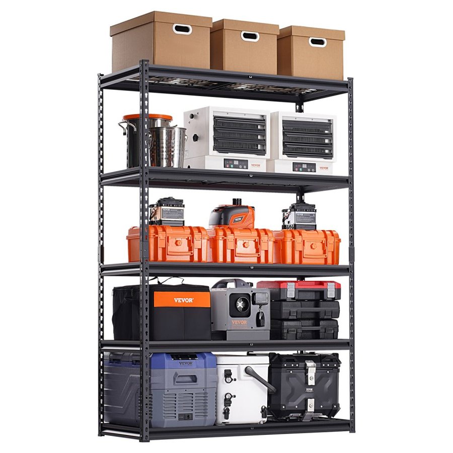 VEVOR 5 Tier Metal Storage Shelf - 3000 Lbs, 20"x48"x72"