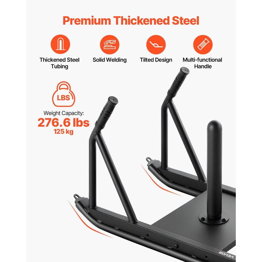 VEVOR Push Pull Weight Sled – Steel, 276.6 lbs Load