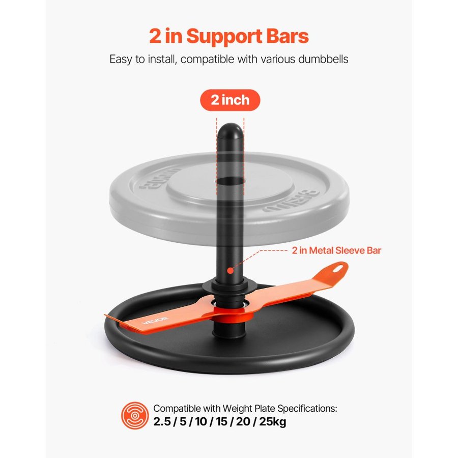 VEVOR Weight Sled, Steel Power Sled, Fitness Strength Training Sleds for Athletic Exercise Speed Improvement, Workout Fitness Equipment with Harness, Compatible with 51 mm Weight Plate, Orange & Black