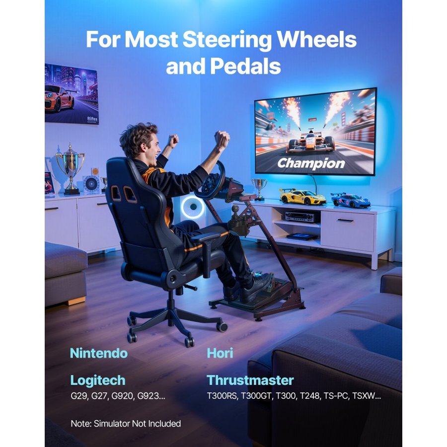 VEVOR Racing Wheel with Stand — Foldable Simulator Cockpit