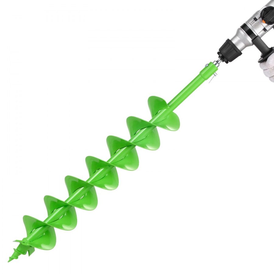 VEVOR Auger Drill Bit for Planting, 120 x 790 mm Spiral Drill Bit, Compatible with 20mm ID Drive Drills, Heavy Duty Bulb Planter Tool, Post Hole Drilling Attachments for Garden Digger Fence