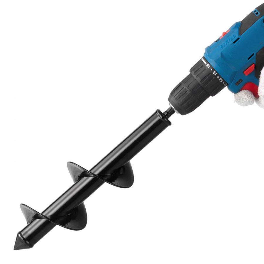 VEVOR Auger Drill Bit for Planting, 80 x 300 mm Spiral Drill Bit, for 3/8" Hex Drive Drills, Heavy Duty Bulb Planter Tool, Hole Drilling Attachments for Garden Post Hole Digger Fence Digging