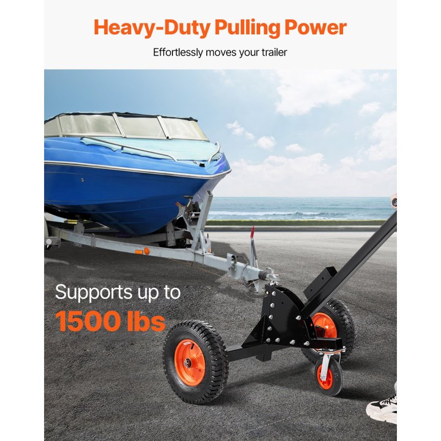 VEVOR piekabes kloķa ratiņi 1500 LBS, 16", 2 vienā