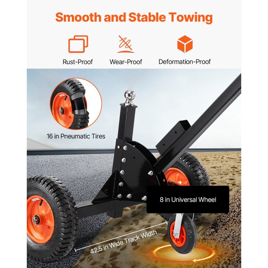 VEVOR piekabes kloķa ratiņi 1500 LBS, 16", 2 vienā