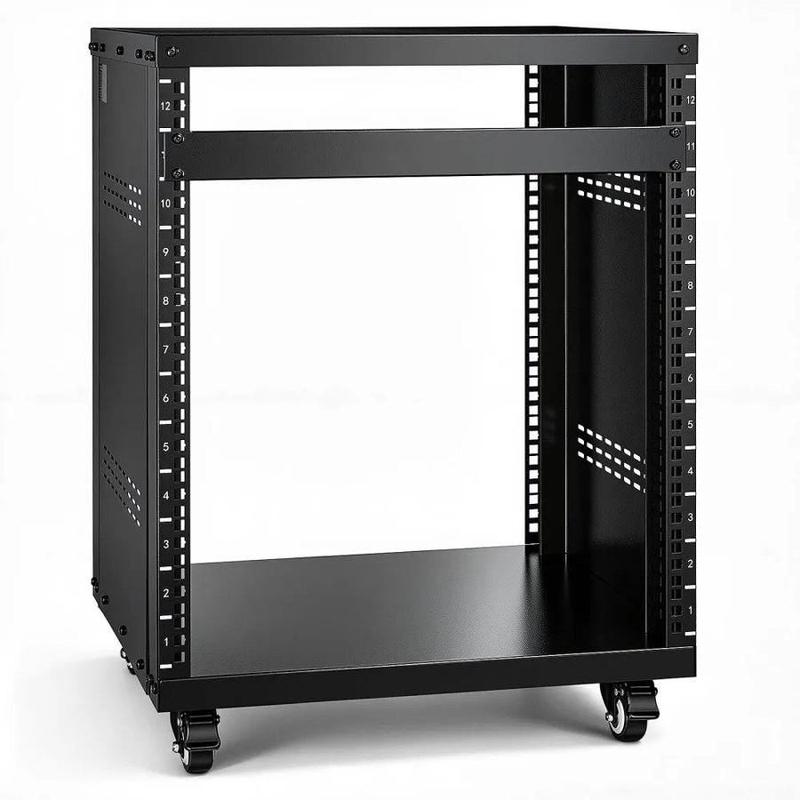 VEVOR 12U AV Rack Stand 226.8 kg Capacity Network Stereo Recording Studio Rack 510x460x700mm