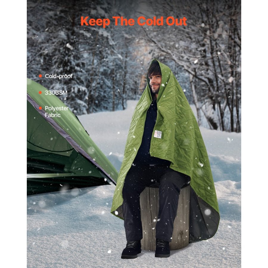 VEVOR Camping Blanket 2,08 m x 1,4 m(82" x 55") Warm Stadium Blanket 330GSM Outdoor Travel