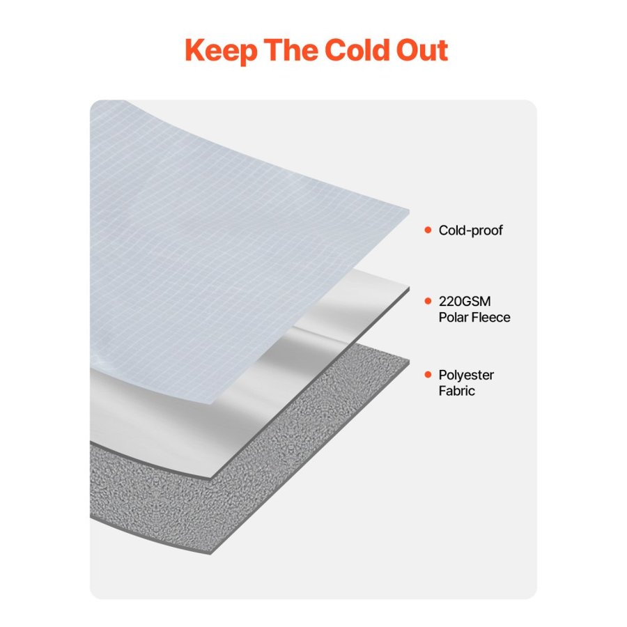 VEVOR Camping Blanket 2x1.5m (79" x 59") Wearable Warm Stadium Blanket Outdoor Light Grey