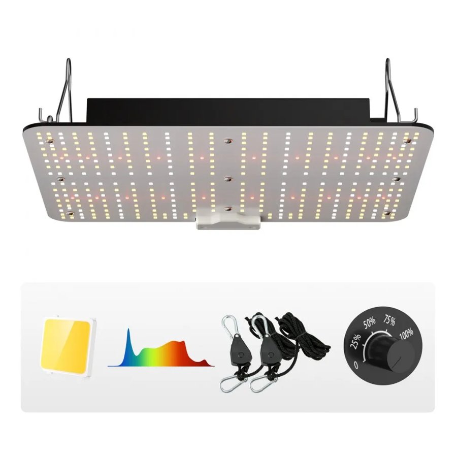 VEVOR LED Grow Light, 150W Full Spectrum Dimmable, High Yield Samsung 2B1B Diodes Growing Lamp for Indoor Plants Seedling Veg and Bloom Greenhouse Growing, Daisy Chain Driver for 91.4 x 91.4 cm Grow Tent