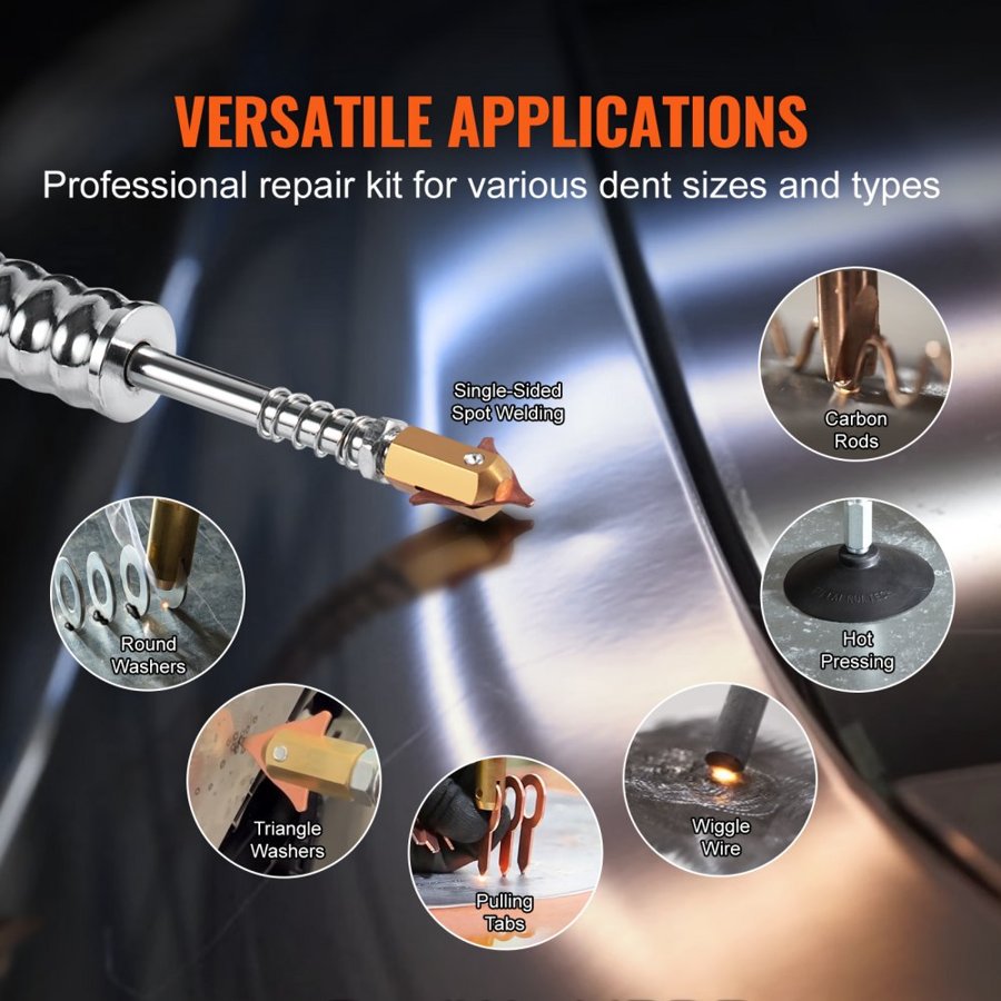 VEVOR Spot Welder Dent Puller, 3KW Stud Welder Dent Repair Kit with 2 Welding Guns, Auto/Manual Welding & 7 Modes, Auto Body Spot Welding Dent Repair Machine for Car, Truck Dent Repair