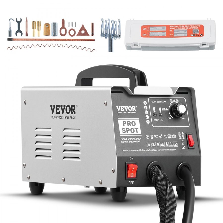 VEVOR Stud Welder Dent Repair Kit, Auto Body Spot Welding Dent Puller Machine with 7 Welding Modes & Adjustable Power, 1.8KW Spot Welder Dent Removal Tool for Car, Truck Dent Repair