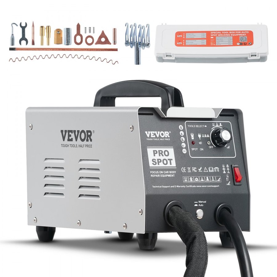 VEVOR Stud Welder Dent Repair Kit, 1.8KW Spot Welder Dent Puller with Auto/Manual Welding & 7 Versatile Modes, Auto Body Spot Welding Dent Puller Machine for Car, Truck Dent Repair