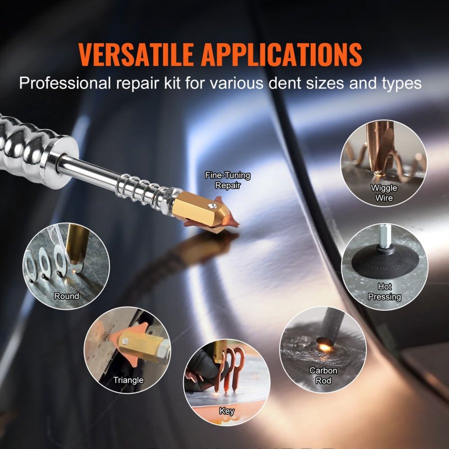 VEVOR Stud Welder Dent Repair Kit, 3KW Spot Welder Dent Puller with Auto/Manual Welding & 9 Versatile Modes, Auto Body Spot Welding Dent Puller Machine for Car, Truck Dent Repair