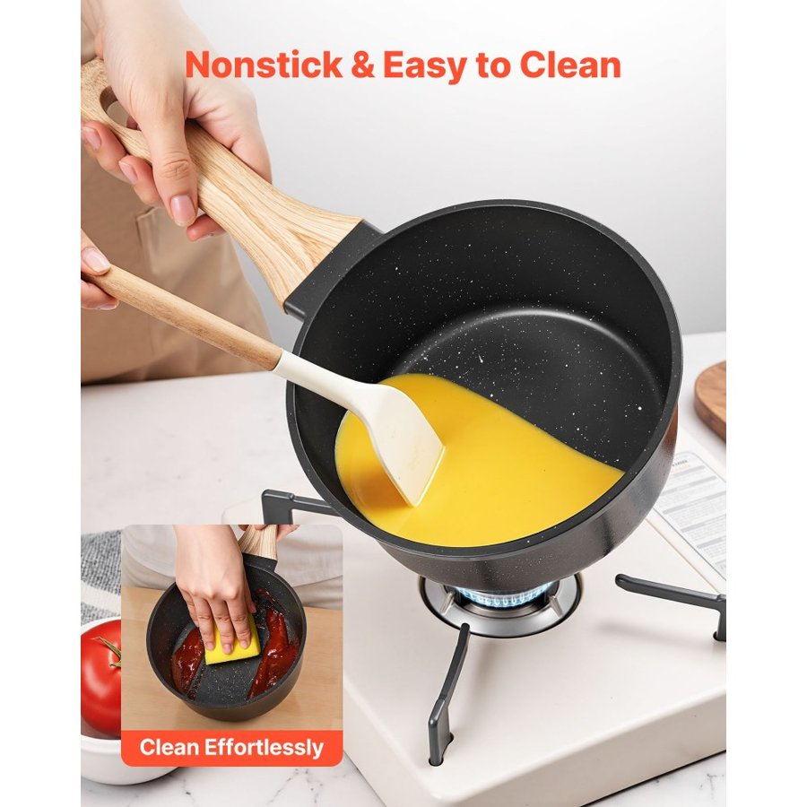 VEVOR 1.5 QT Sauce Pan – Nonstick, Die-Cast Aluminum