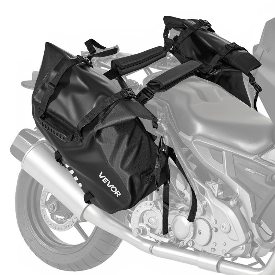 VEVOR Waterproof Saddlebags For Motorcycle – 28L, Black