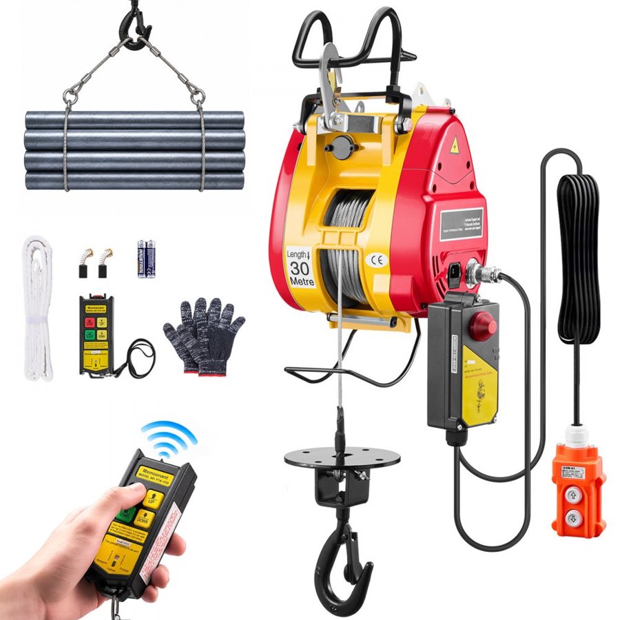 VEVOR Electric Power Winch – 1100lbs, 1800W, 98ft Lift