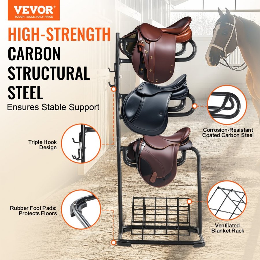 VEVOR Free Standing Saddle Stand – 30 x 30 x 68.5 inch