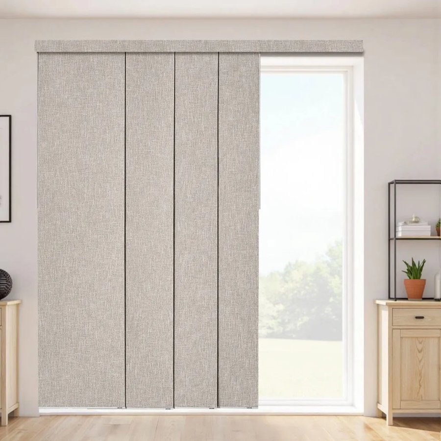 VEVOR Panel Track Blinds, Extendable Track from 116 cm to 218 cm W, Trimmable Panel Curtains Up to 243cm H, Vertical Blackout Panel Blinds for Sliding Doors, Patio Doors, Room Divider, Windows, Brown