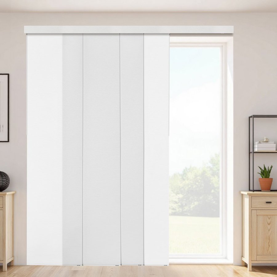 VEVOR Panel Track Blinds, Extendable Track from 116 cm to 218 cm W, Trimmable Panel Curtains Up to 243cm H, Adjustable Vertical Panel Blinds for Sliding Doors, Patio Doors, Room Divider, Window, White
