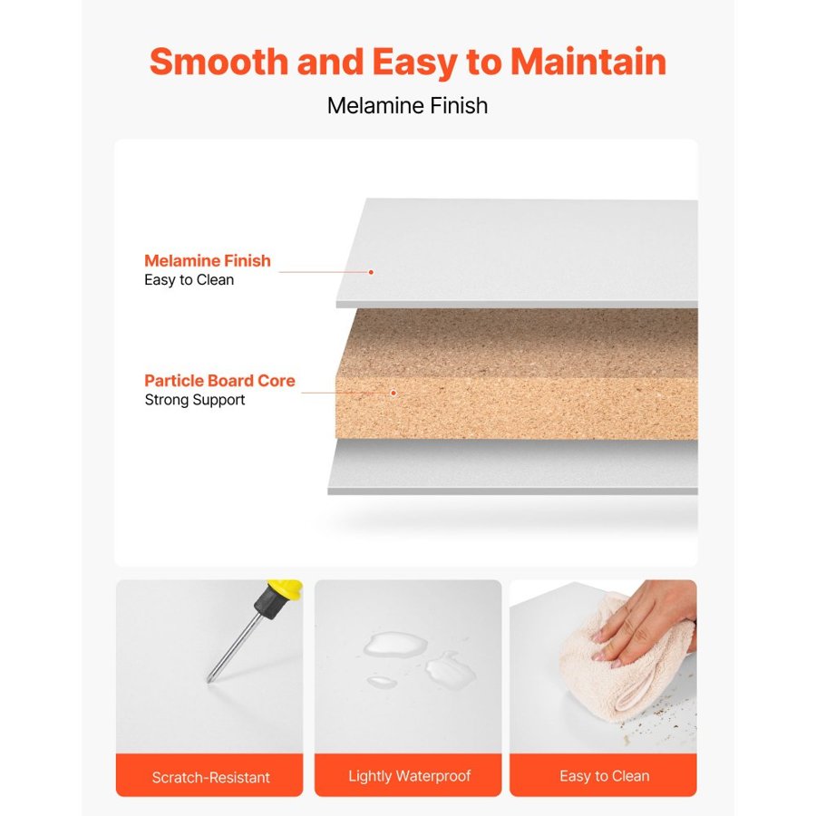 VEVOR Replacement Cabinet Shelf – 0.6 In Thick, 2 Piece