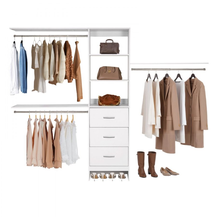 VEVOR Wood Closet Organizer With Drawers – 800 Lbs Frame