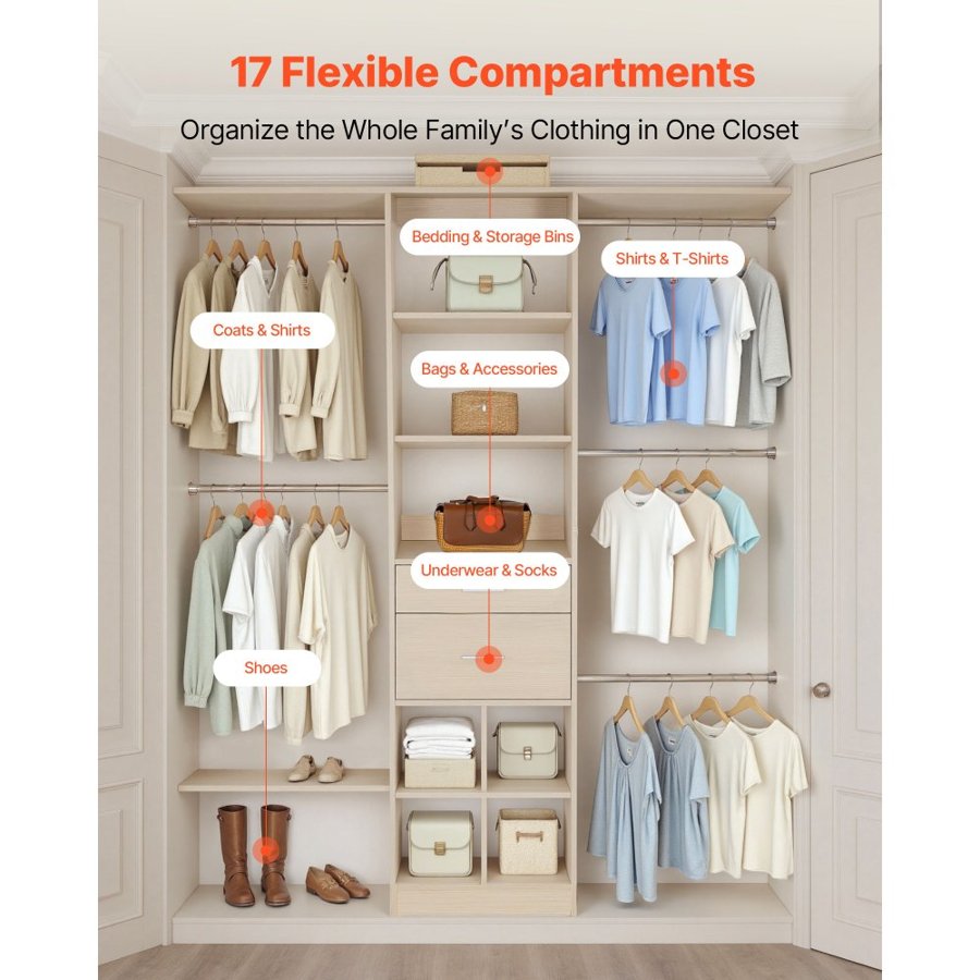 VEVOR 2 Drawer Closet Organizer – 18.1–31.9 Inch,  800 LBS