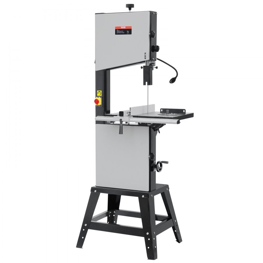 VEVOR Band Saw, 340mm / 13.39-Inch, Benchtop Bandsaw with Stand, 440-846 RPM Continuously Viable Speed, 1100W 1.5HP, 220V, Optimized Work Light, and Miter Gauge, for Woodworking Aluminum Wood Metal Copper
