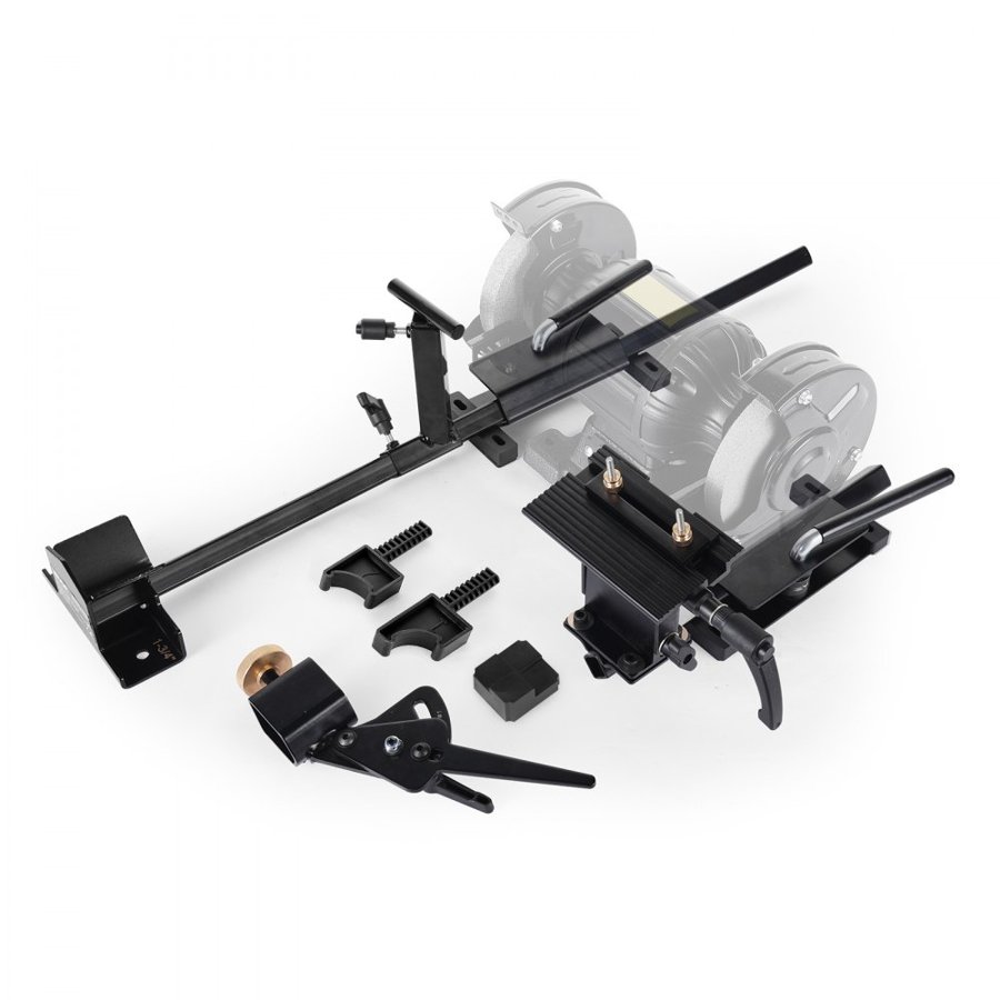 VEVOR Pro Grind Sharpening System, Multi-Grind Sharpening Jig for 152mm & 203mm Bench Grinder - with Platform Jig, Tool Rest Bar, Setup Block, Miter Slide, Micro Bevel Block, for Woodturning Tools