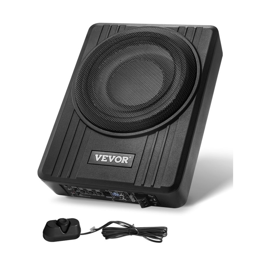 VEVOR Slim Powered Subwoofer Car – 10 in, 300W, Under Seat