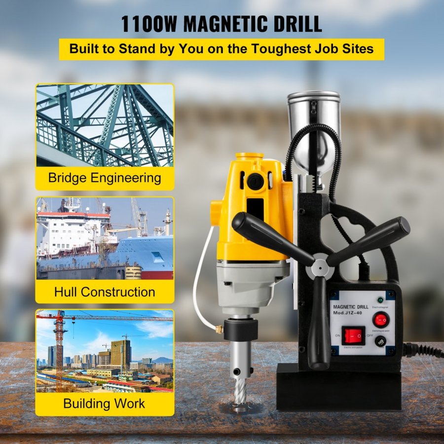 VEVOR Portable Magnetic Drill Press – MD40, 1100W, 11PC HSS