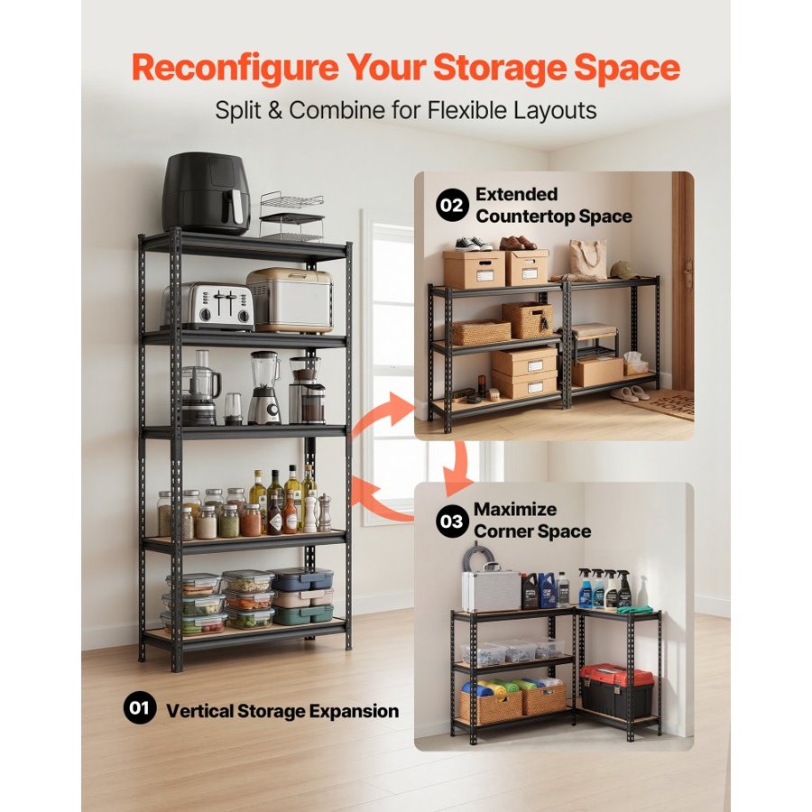 VEVOR 5-Tier Freestanding Storage Shelving Unit – 3000 lbs