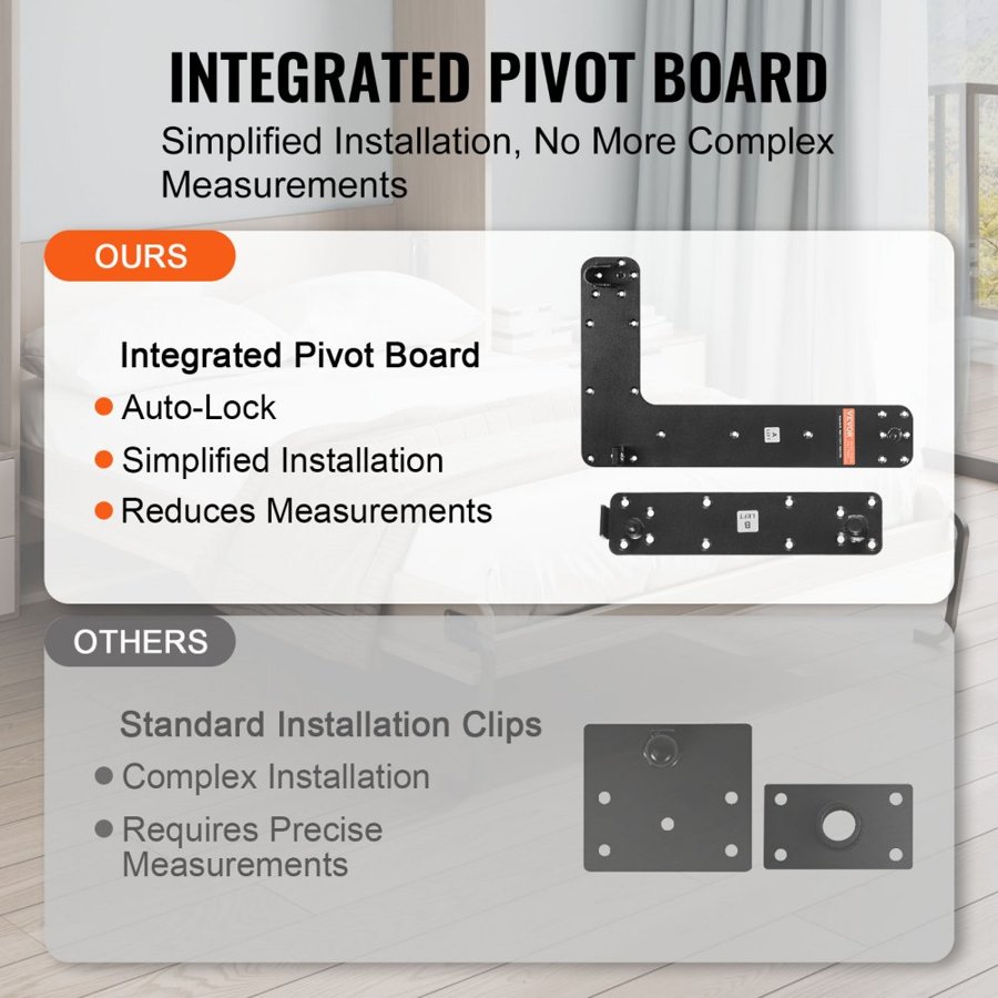 VEVOR Murphy Bed Twin Kit – Vertical, 44lbs, 50k Cycles